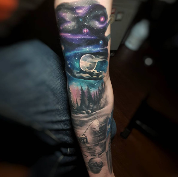 Starry Night Sleeve Tattoo by Tyler Malek