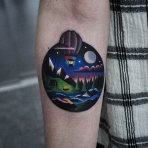 48 Incredible Hot Air Balloon Tattoo Designs - TattooBlend