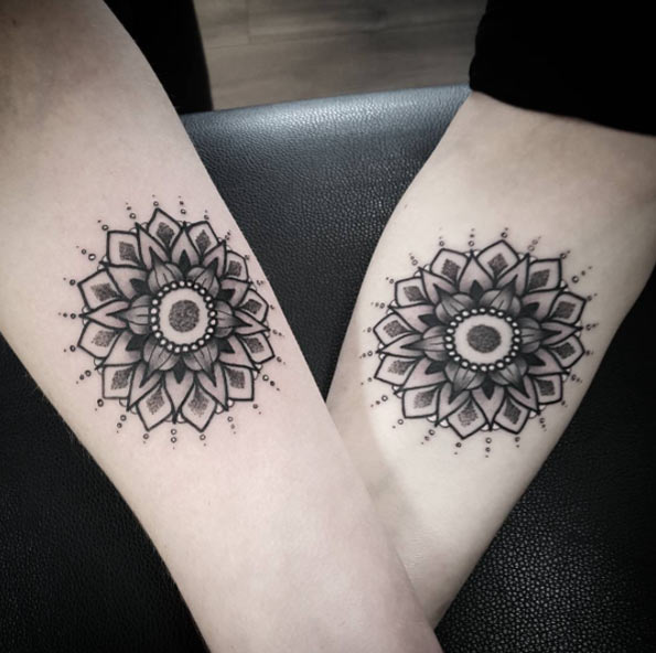 Mandala Best Friend Tattoos by Andy van Rens