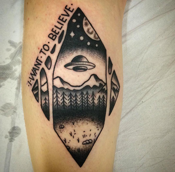 UFO Tattoo Design by Victor Gonzalez