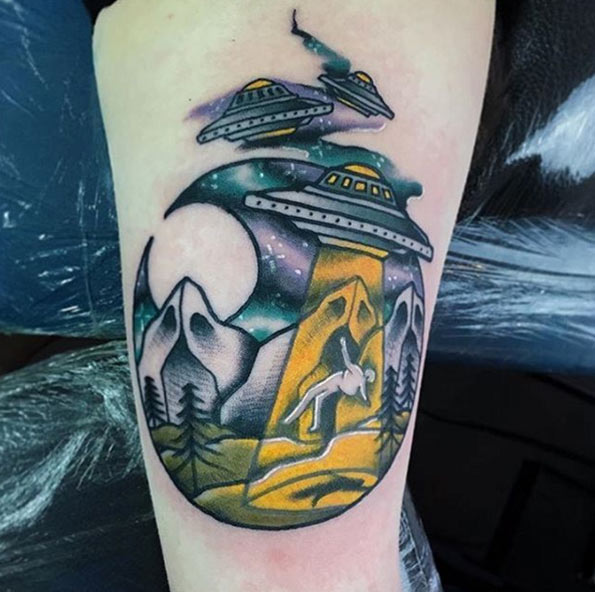 UFO Tattoo Design by Matt Craven Evans