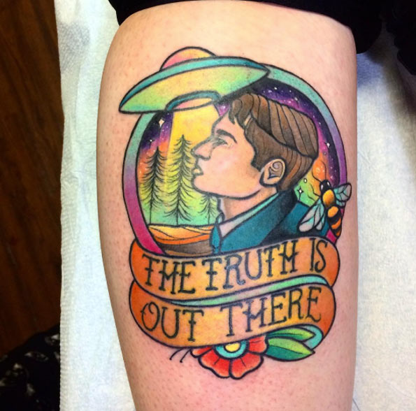 The Truth Is Out There UFO Tattoo by Helena Darling