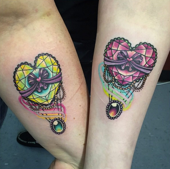 Hot Air Balloon Best Friend Tattoos by Alexandra Fische