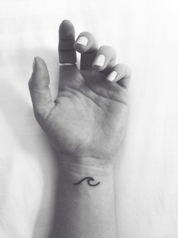 Minimal Wave Tattoo on Wrist