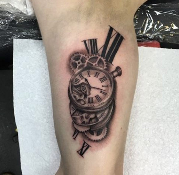 Pocket Watch Tattoo by Rory
