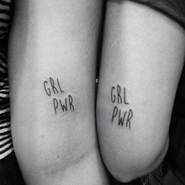 Matching Girl Power Tattoos by Day Lima