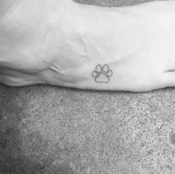 Paw Print Tattoo on Foot by Jon Boy