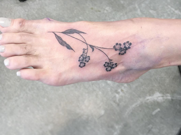 Forget-Me-Not Tattoo on Foot by Ink Ink