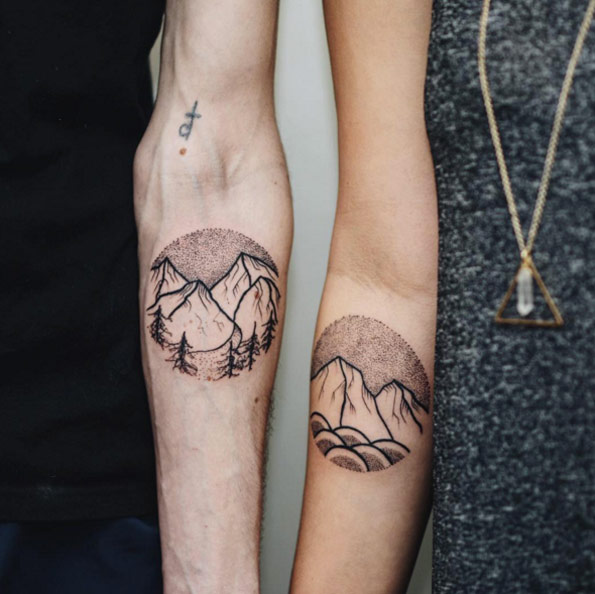 Mountain Best Friend Tattoos by Brady Cyr