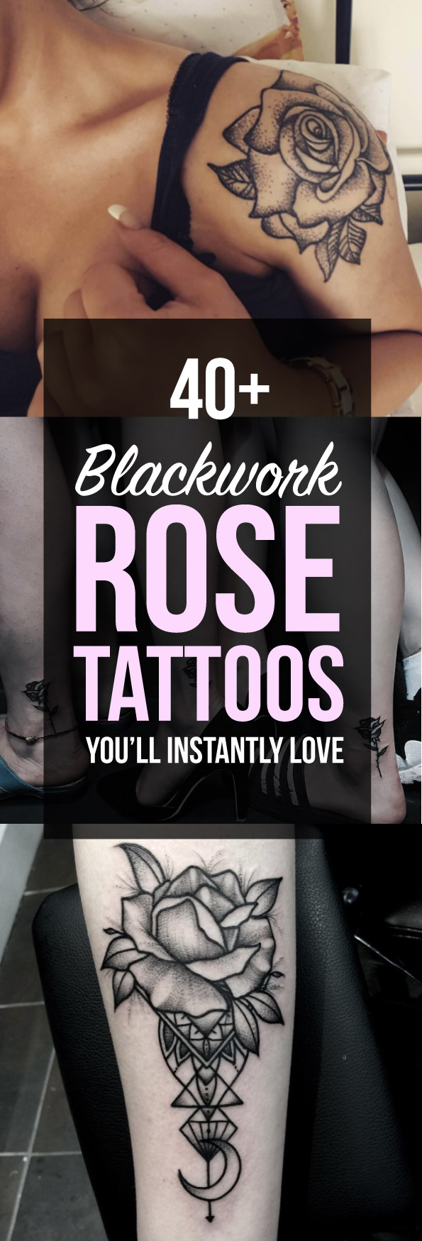 40 Blackwork Rose Tattoos to Die For
