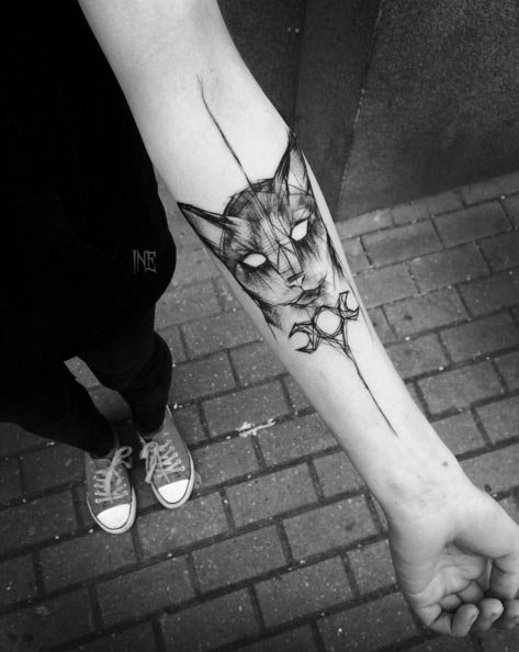 Sketch Style Tattoo by Inez Janiak