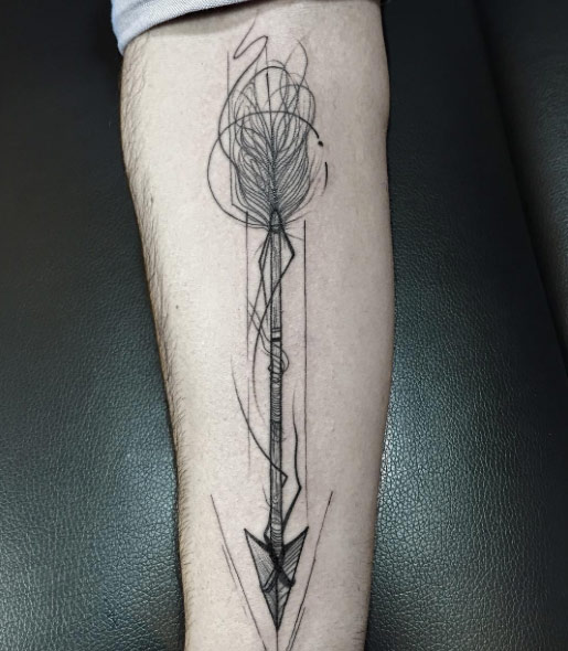 Awesome Arrow Tattoo on Forearm by Frank Carrilho