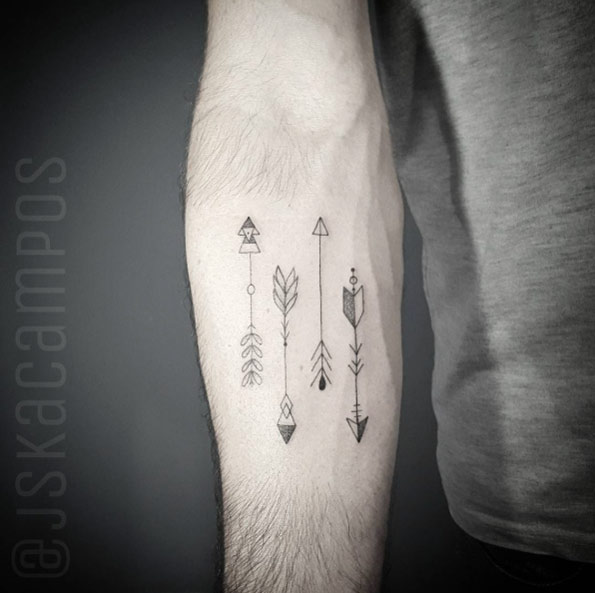 Assorted Arrows Tattoo by Jéssika Campos