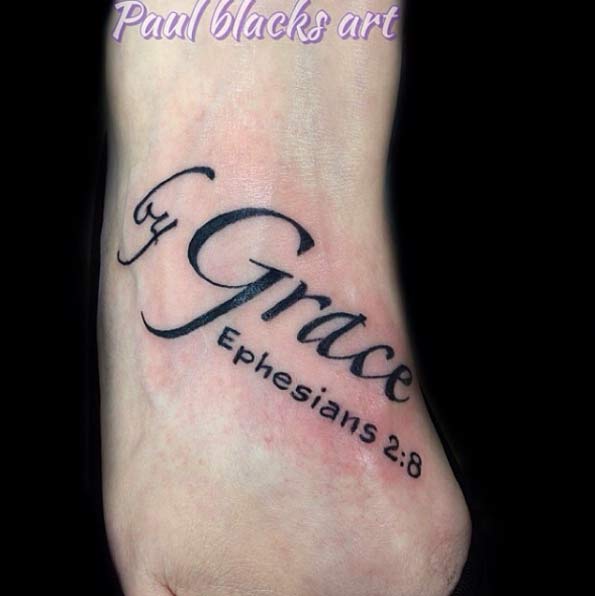 Bible Verse Tattoo by Paul Black