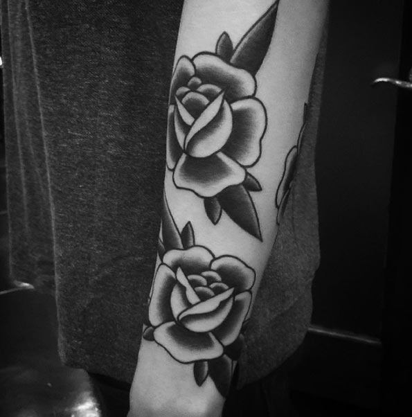 Blackwork Rose Tattoos by Eric Worx