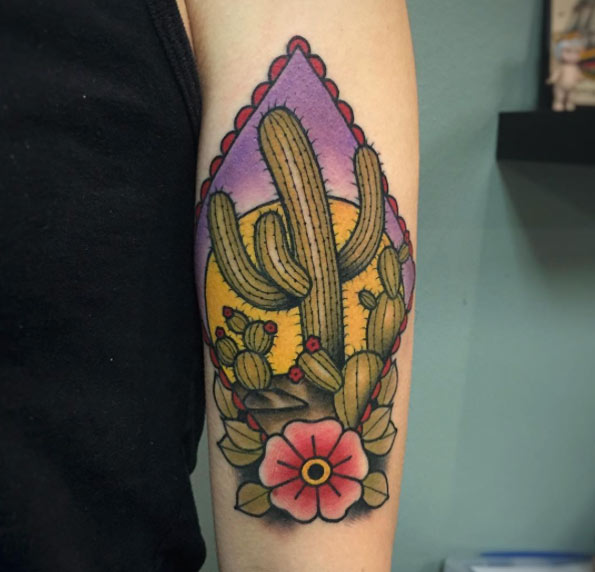 Cactus Tattoo Design by Abel Sanchez