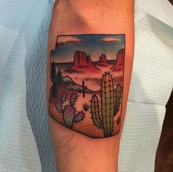 Arizona Cactus Tattoo by Golden Rule
