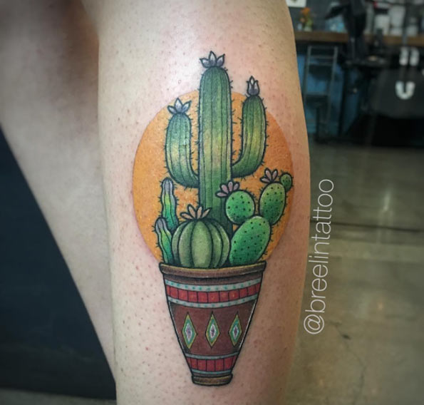 Cactus Tattoo Design by Bree Lin
