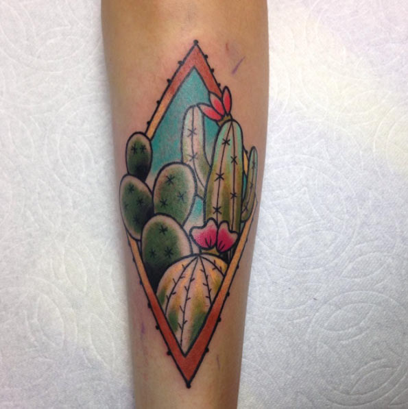 Cactus Tattoo Design by Kiki B