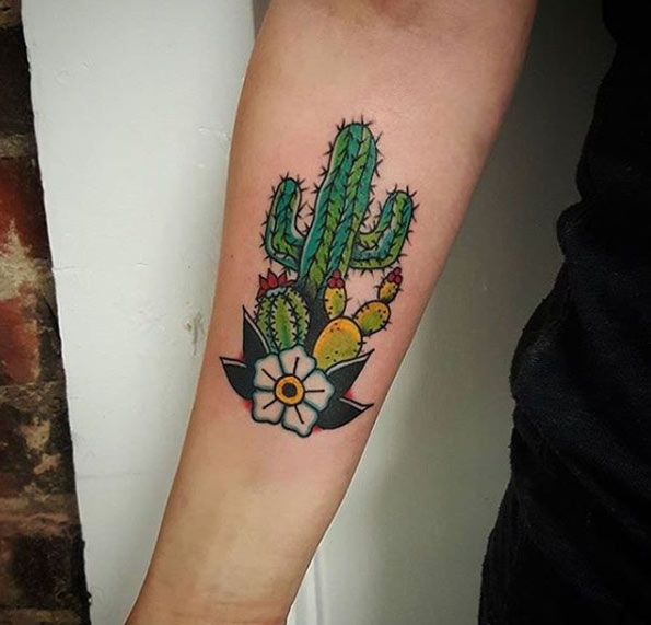 Cactus Tattoo by Alton Tattoo