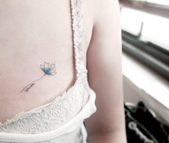 Tiny Flower Tattoo by ch11388