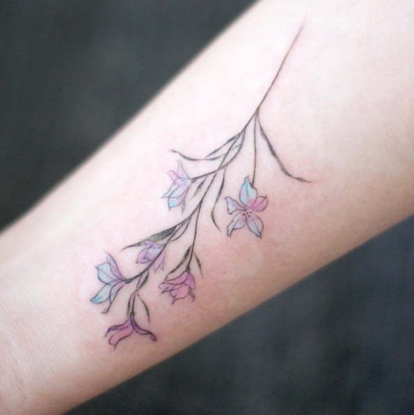 Cute Floral Tattoo Design by Doy