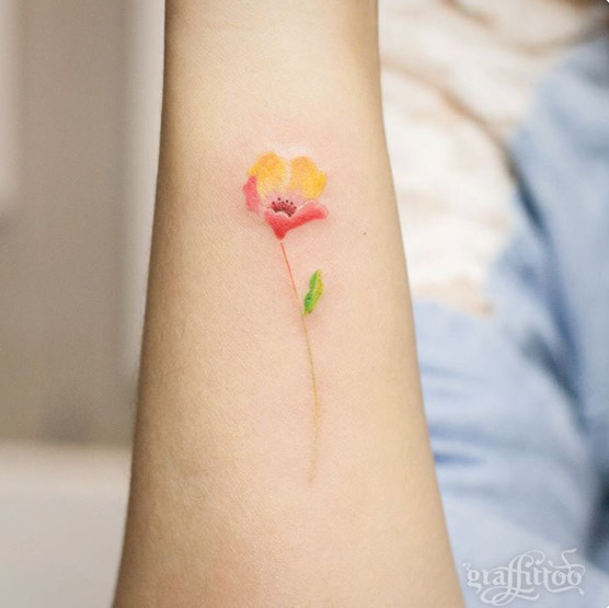 Cute Flower Tattoo by Graffittoo