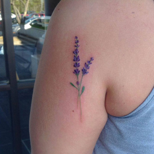 Cute Lavender Tattoo by April Ramirez