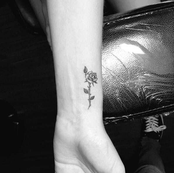 Rose Tattoo on Wrist by Garret Eckman