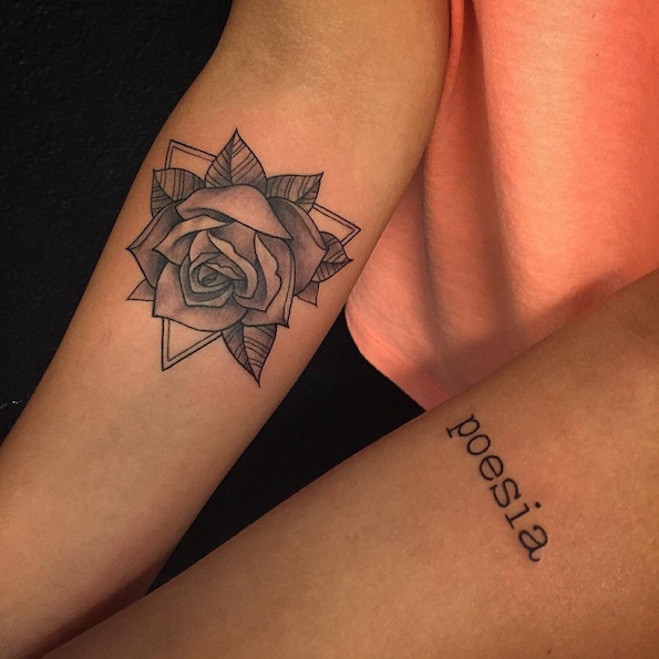 Cute Rose Tattoo by Amanda Bulhoes