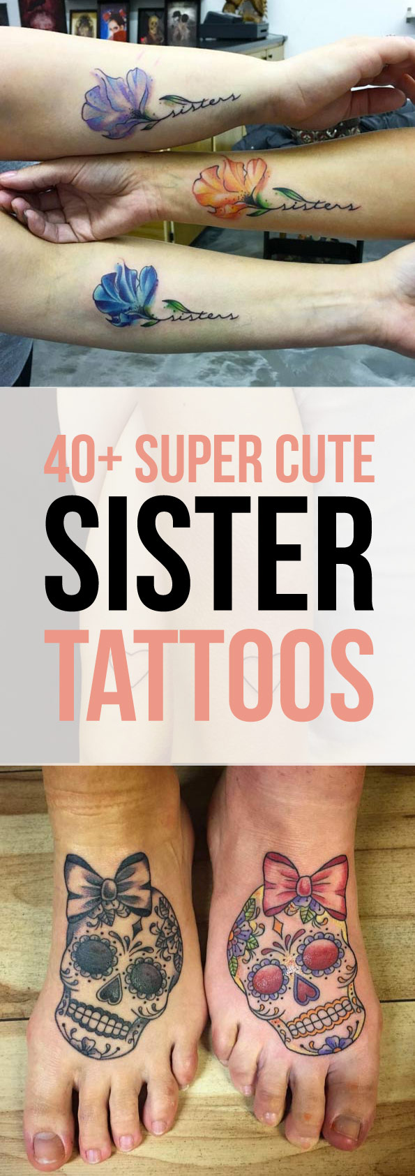 40 Super Cute Sister Tattoo Designs | TattooBlend