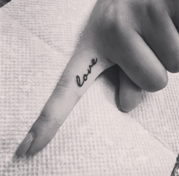 Love Finger Tattoo by Frank Tran