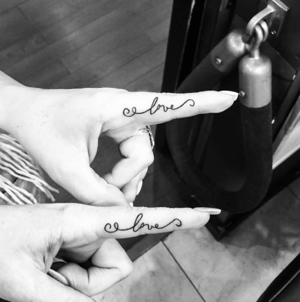 Love Finger Tattoos by Channing