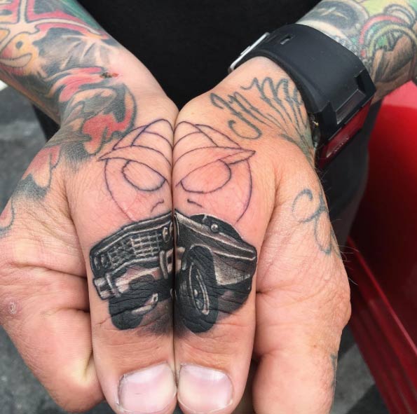 Lowrider Finger Tattoo by John Rock