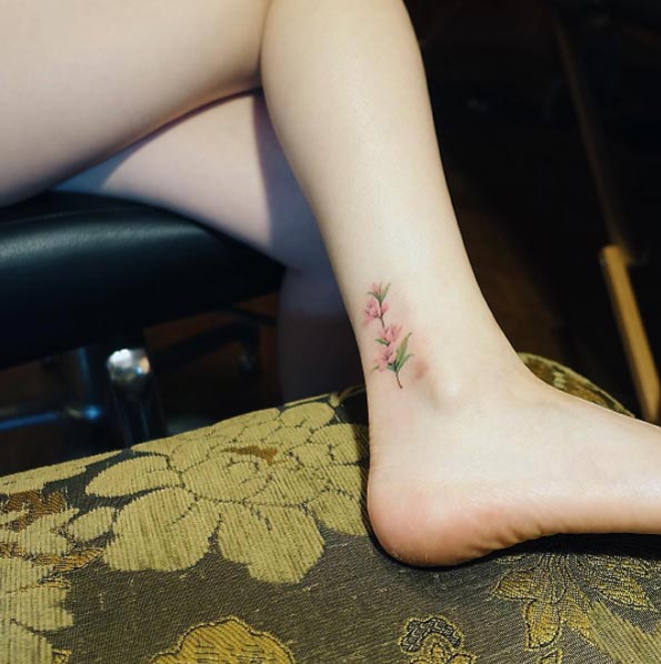Floral Ankle Tattoo by Nando
