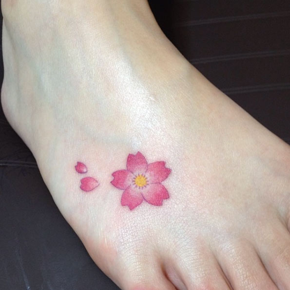 Floral Foot Tattoo by Graffittoo