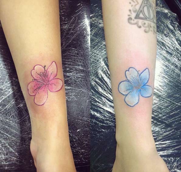Cherry Blossom Sister Tattoo by Hannah