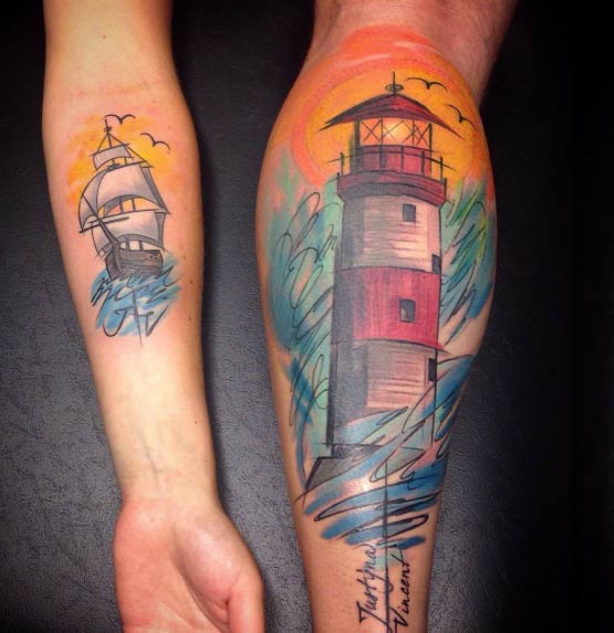 Lighthouse Tattoo Design by Szabi