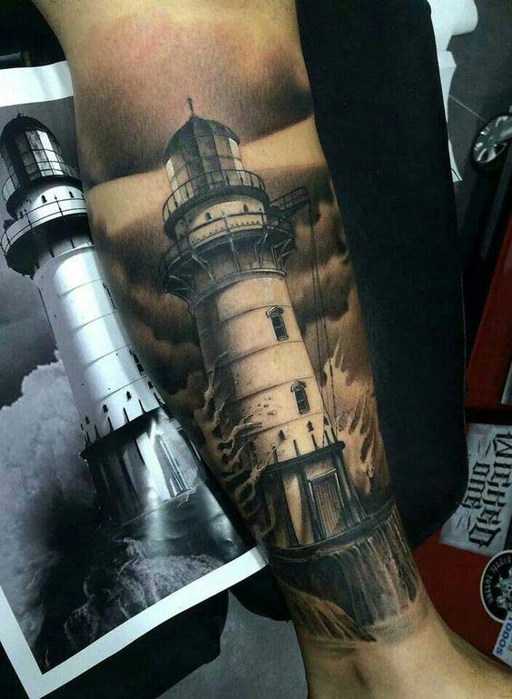 Lighthouse Tattoo Design by Fred Tomas
