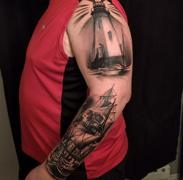 Lighthouse Tattoo Design by Black Pearl
