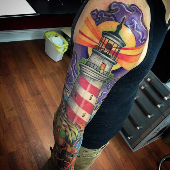 Lighthouse Tattoo Design by Rich Wren