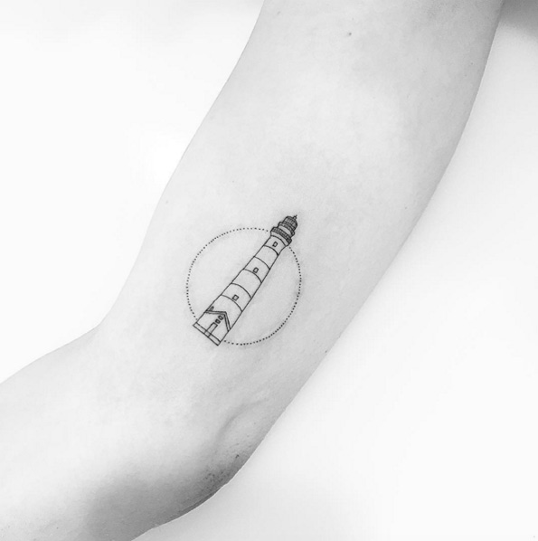 Minimalistic Lighthouse Tattoo Design by Jon Boy