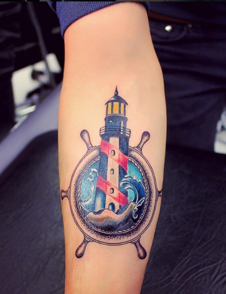 Lighthouse Tattoo Design by Anna Yershova