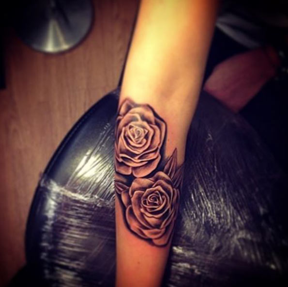 Blackwork Rose Tattoo by Salar Tattoo