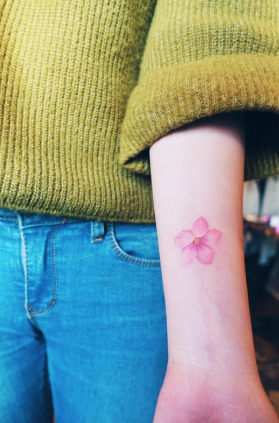 Single Blossom Floral Tattoo by Nando