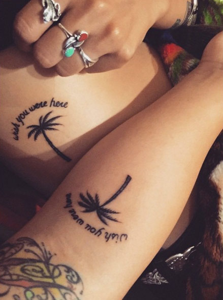 Palm Tree Sister Tattoos by Jane Pham