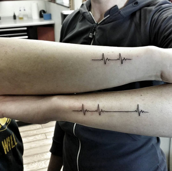 Heart Rate Sister Tattoos by Jeff Ward