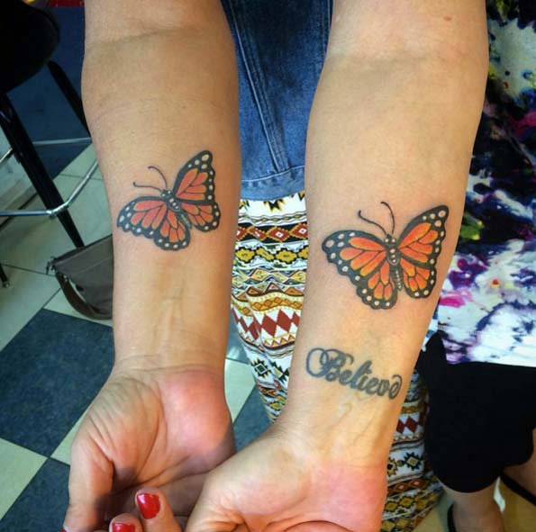 Butterfly Sister Tattoos by Elm Street