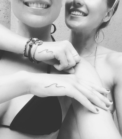 Matching Wave Sister Tattoos 