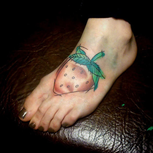 Sketch Style Strawberry Tattoo